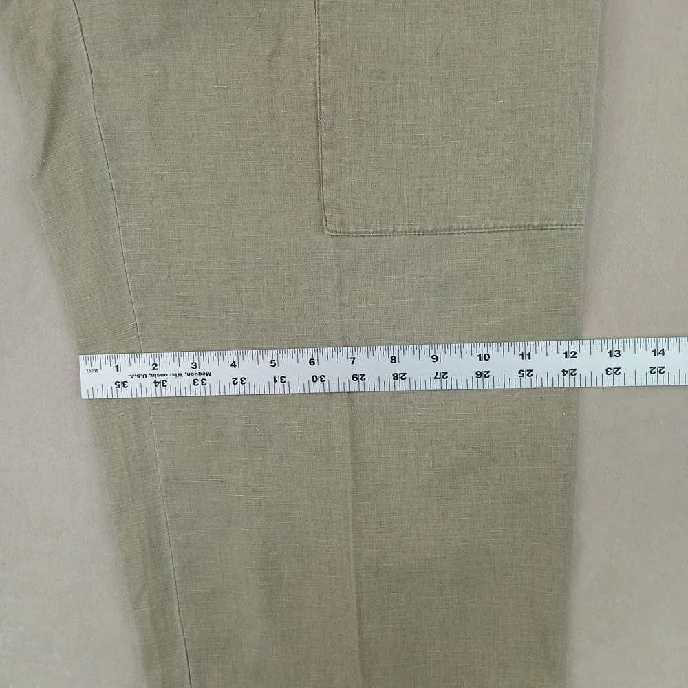 Tommy Bahama Island Soft 38x26 Mens Pants Linen Beach Casual Khaki Baggy Cropped